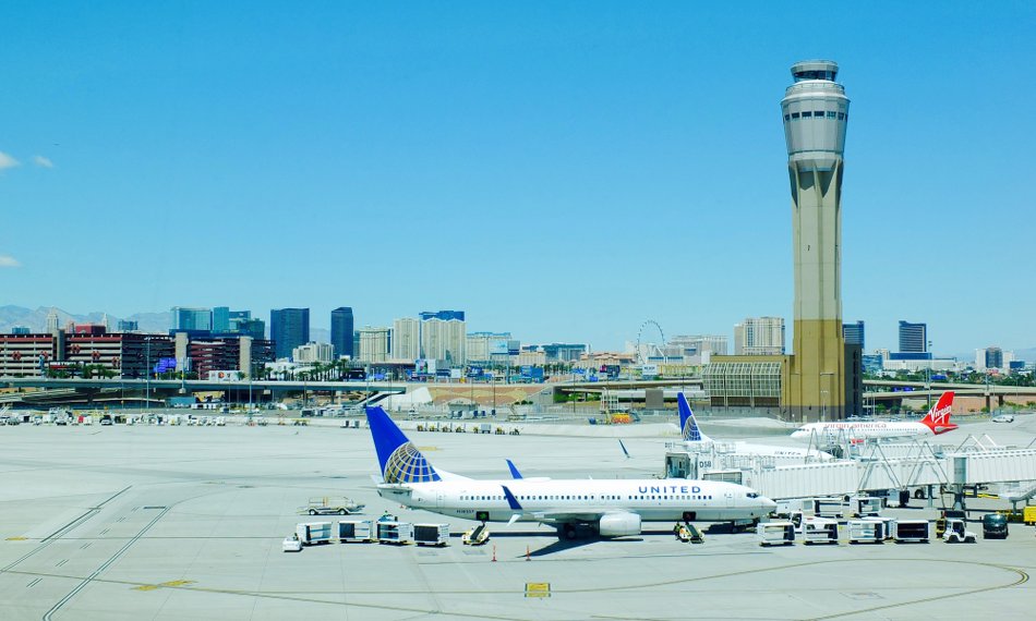 United Club Las Vegas McCarran International Airport Blick auf den Apron