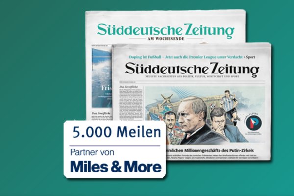 5.000 Miles & More Meilen mit dem Zeitungsabo der Süddeutschen Zeitung Vorschau