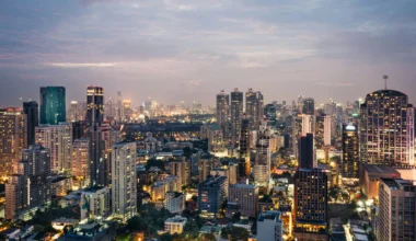 Skyline von Bangkok bei Nacht