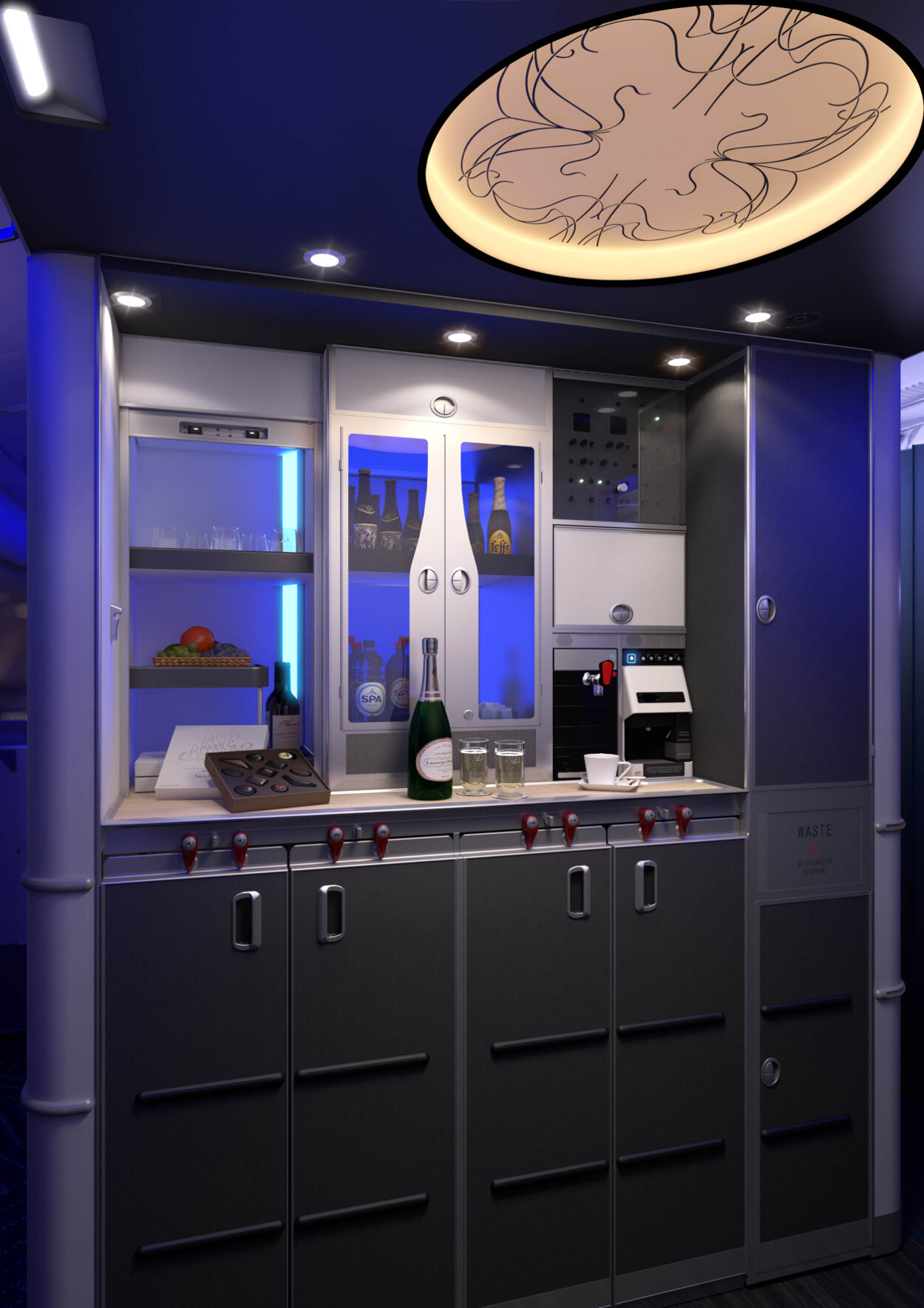 Brussels Airlines neue Business Class Bar Airbus A330