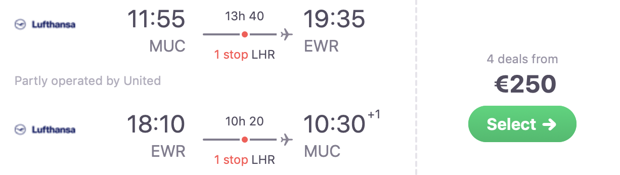 günstige Flüge nach New York ab München
