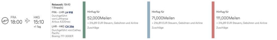 Cathay Pacific First Class mit Miles & More Meilen Frankfurt - Hongkong