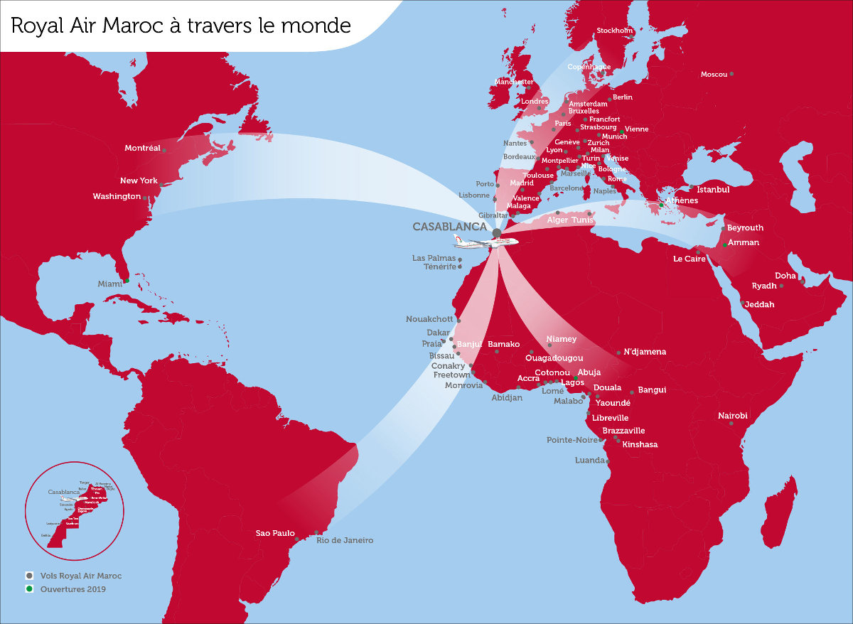 Royal Air Maroc Streckennetz Oneworld Mitglied