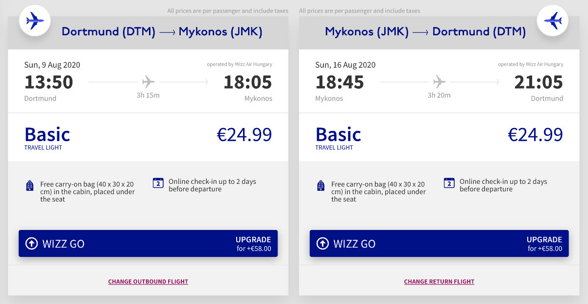 Deal Dortmund Mykonos mit Wizz Air