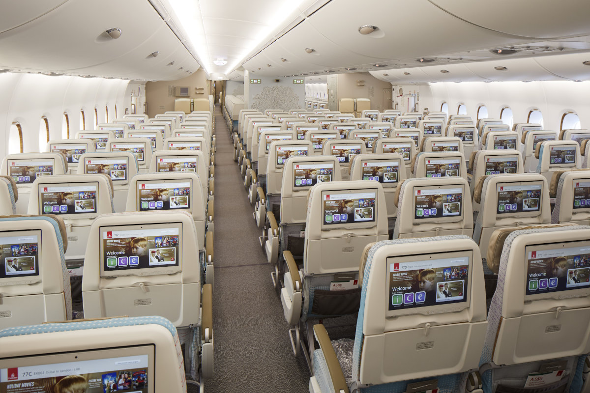 Emirates Economy Class Kabine Airbus A380