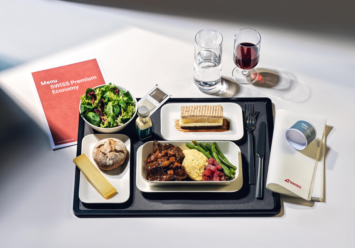 Swiss Premium Economy Class Mahlzeit