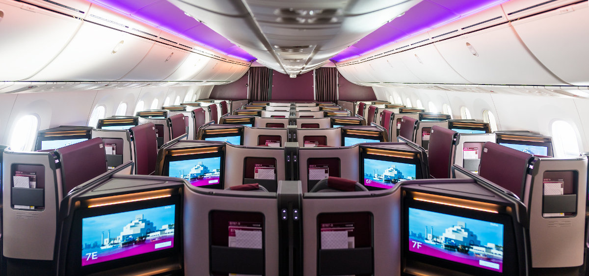 neue Business Class Kabine Qatar Airways Boeing 787-9