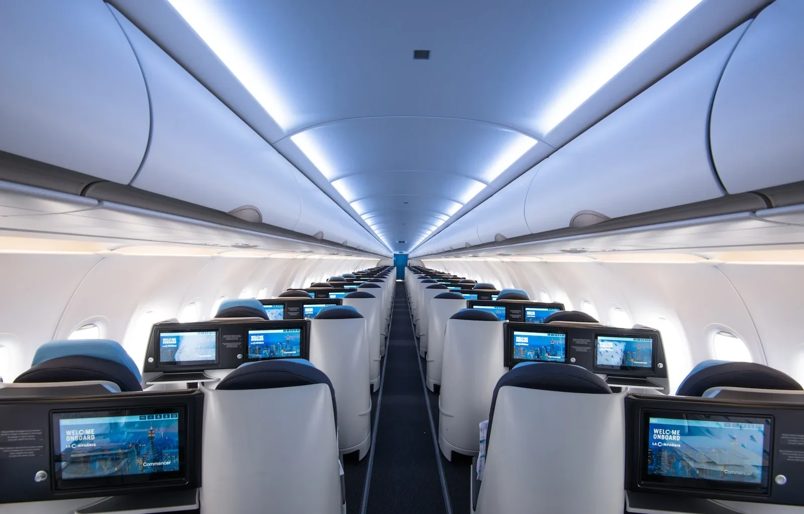 La Compagnie Airbus A321 Business Class Kabine