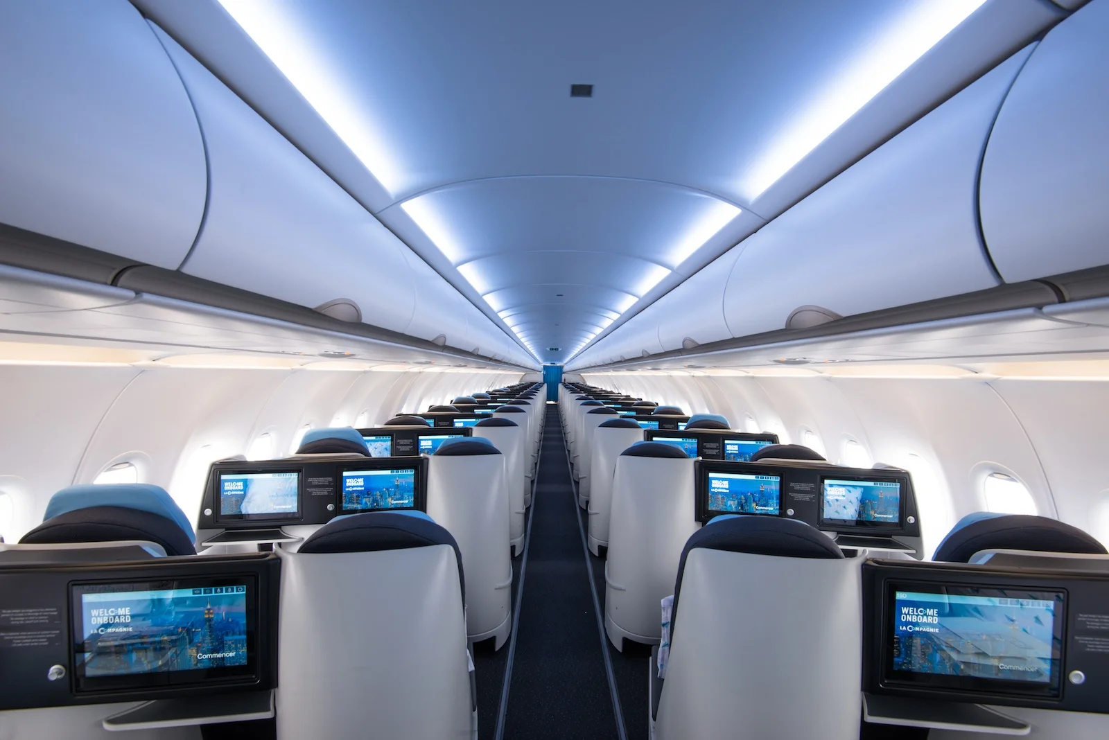 La Compagnie Airbus A321 Business Class Kabine