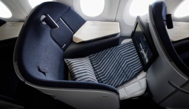 Finnair Business Class Sitz Airbus A350 Schlafmodus Bett