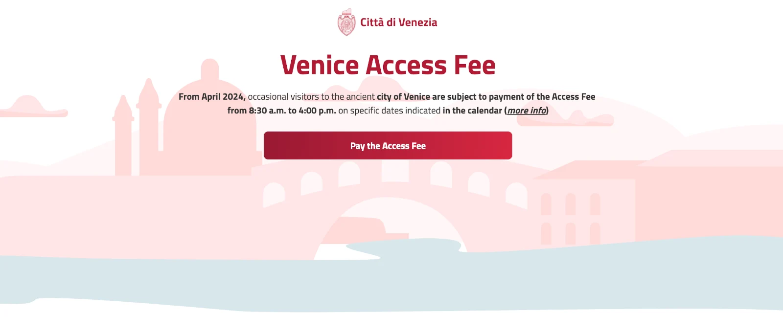 Bezahlung Tourismussteuer Venedig für Tagestouristen
