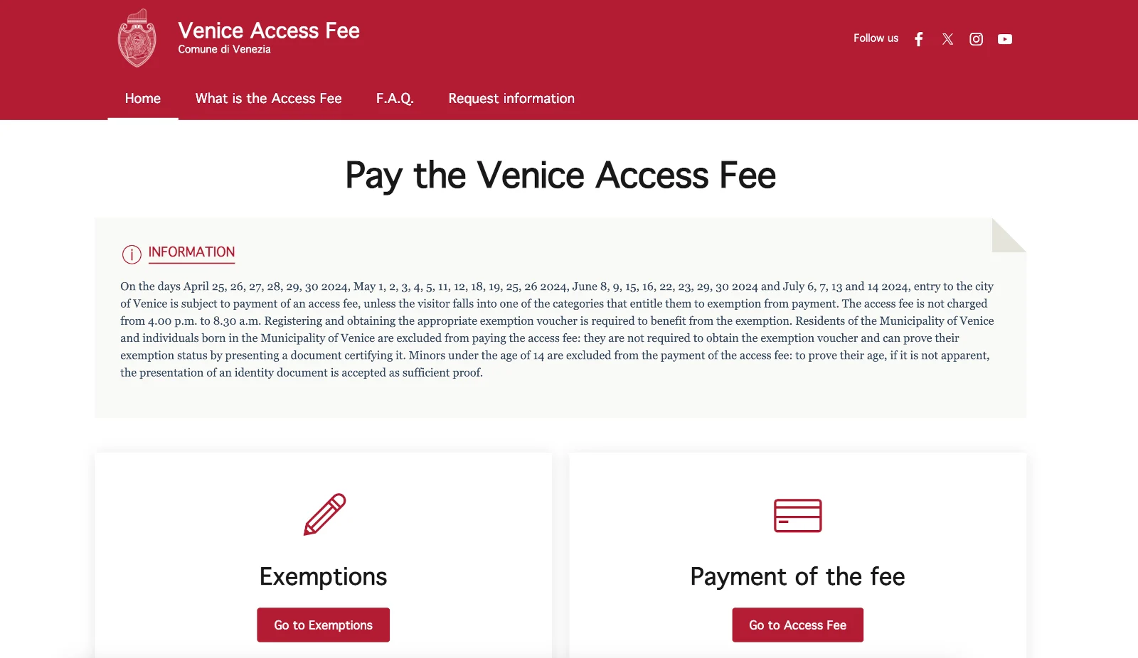 Eintrittsgebühr Tagestouristen Venedig Online-Buchung