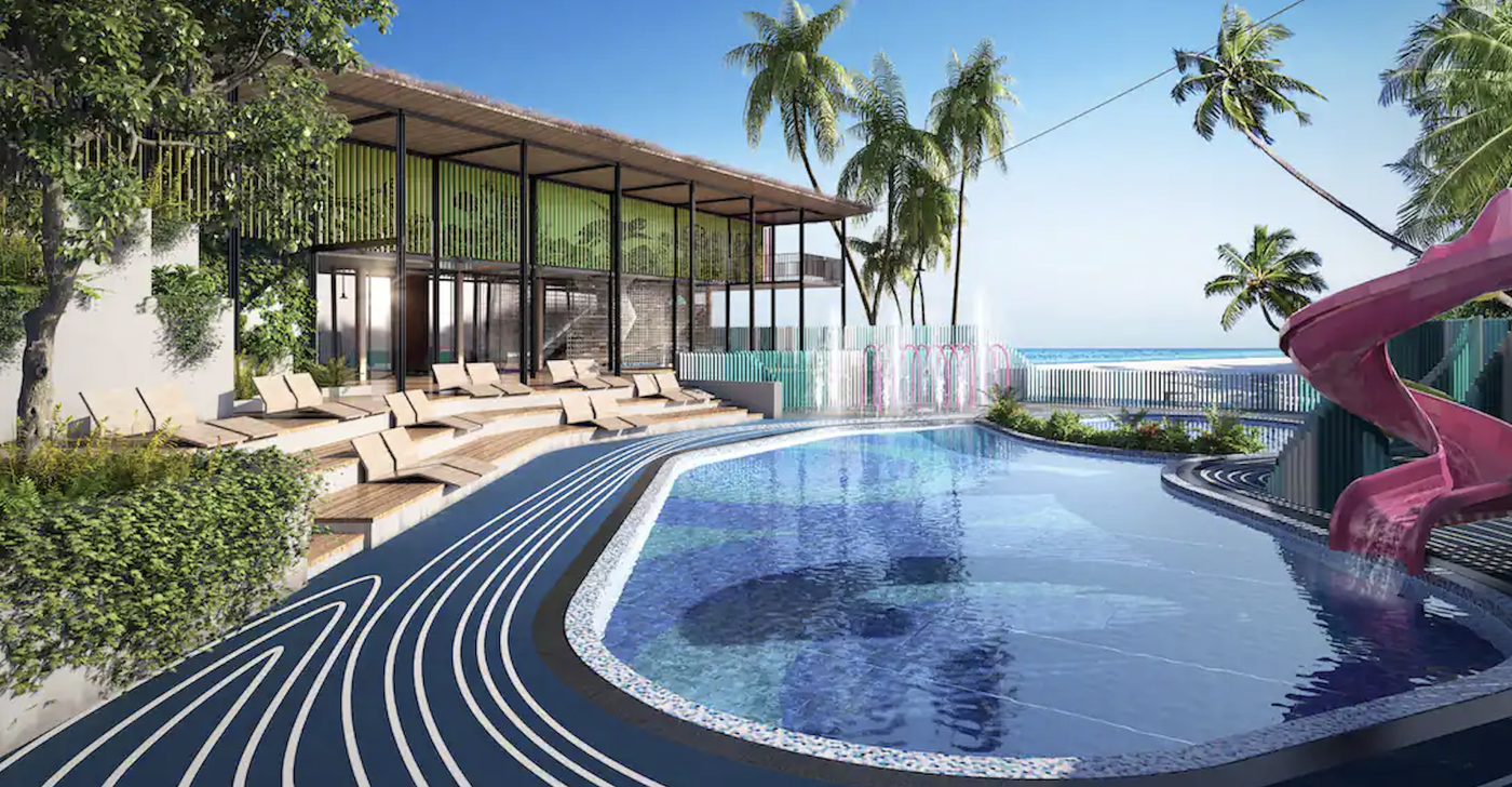 Swimmingpool des Hilton Maldives Amingiri Resort
