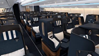 Blick in die neue Condor Business Class an Bord der Airbus A330neo