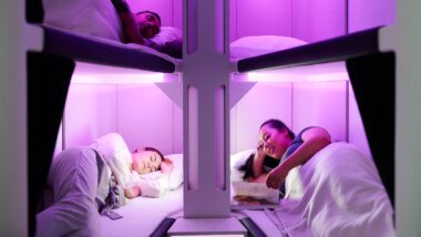 Air New Zealand Skynest Stockbetten mit Belegung