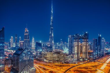 Blick auf den Burj Kalifa in Dubai