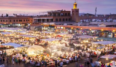 abendlicher Marktplatz Jamaa el Fna in Marrakesh