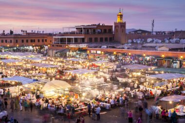 abendlicher Marktplatz Jamaa el Fna in Marrakesh