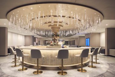 Champagnerbar in der Chelsea Lounge von American und British Airways am JFK Airport