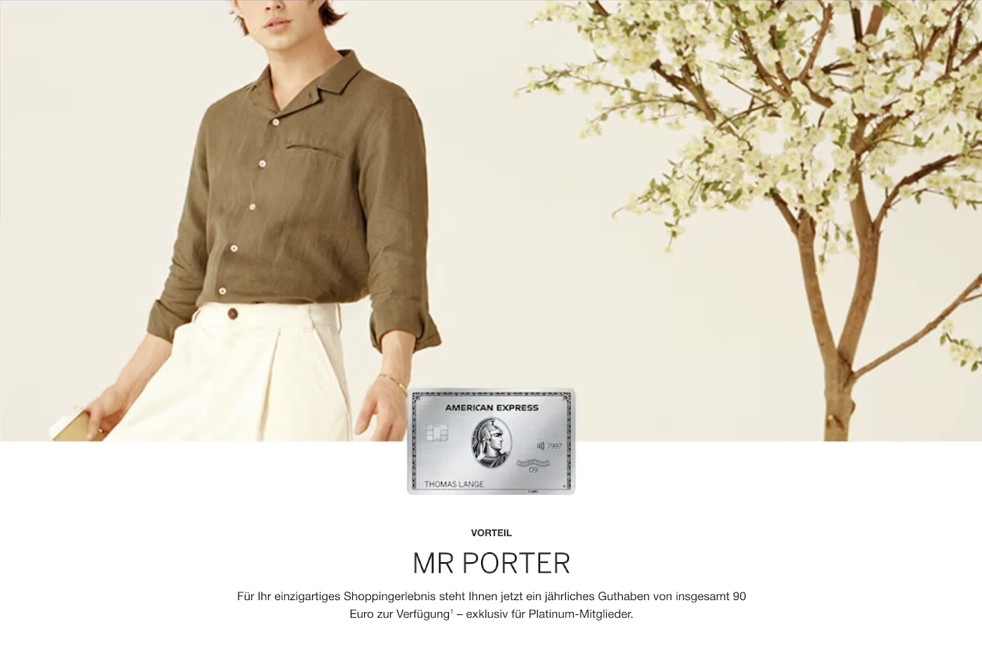 Net-A-Porter/ Mr Porter Shoppingguthaben Amex Platinum Card