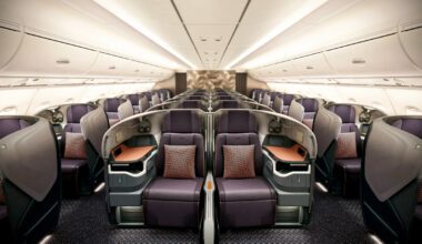 Blick in die Singapore Airlines Business Class