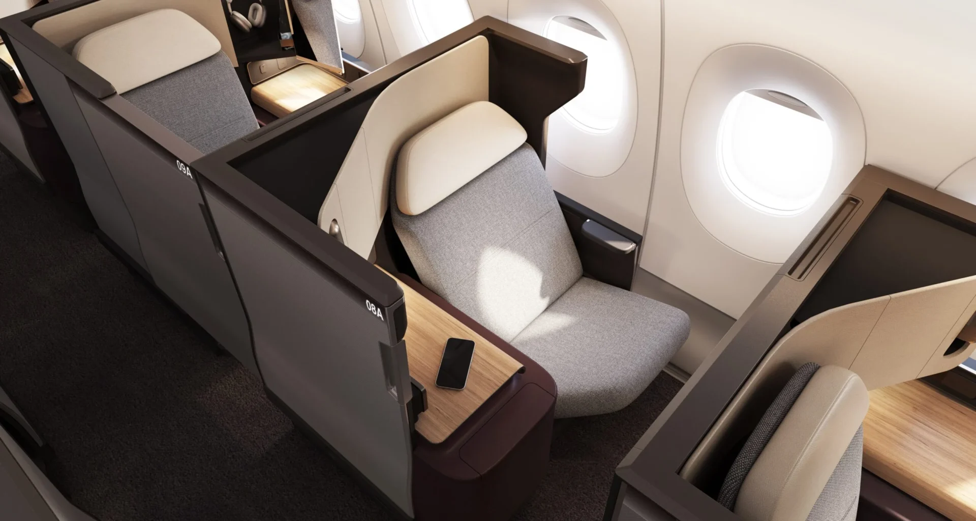 neue Qantas Business Class Airbus A350 Fenster