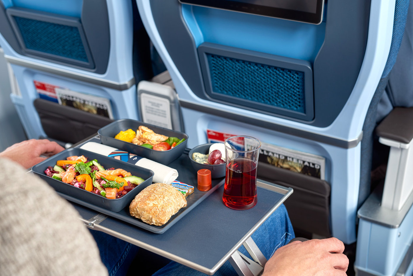 Premium Economy Mahlzeit an Bord von KLM