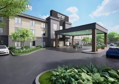 Rendering Aussenansicht eines Garner Hotels von IHG Hotels