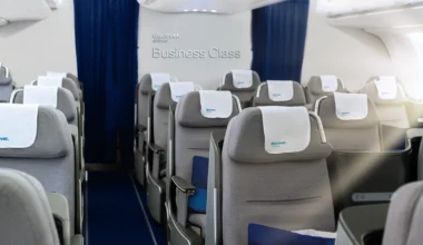 Rendering der Langstrecken Business Class von Discover Airlines