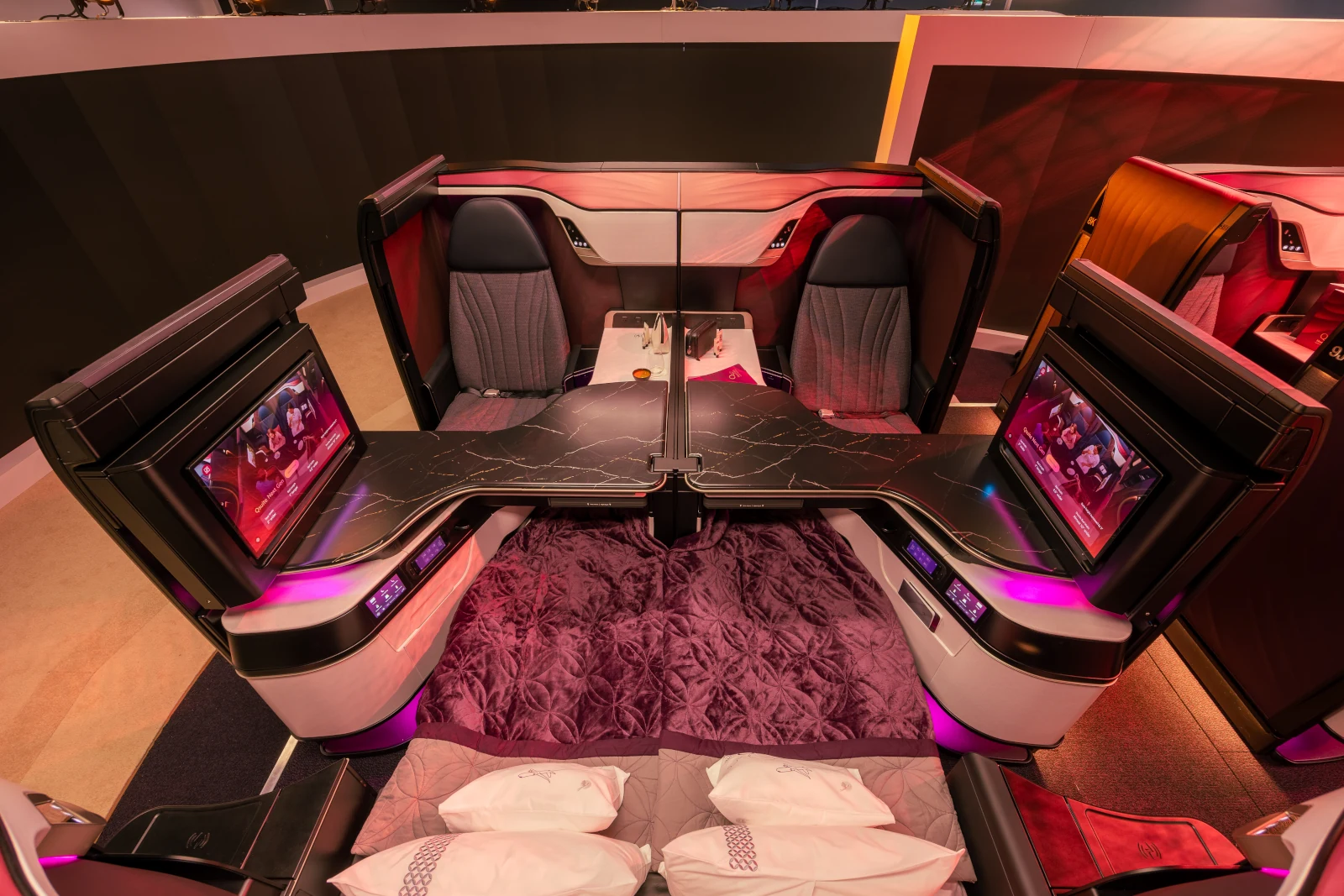 Quad der neuen Qatar Airways Qsuite Business Class