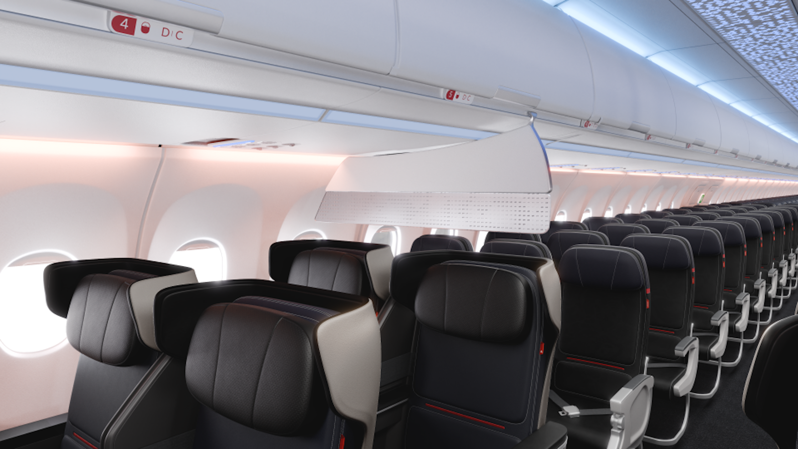 neues Flugzeugkabine bei Delta Airbus A321neo