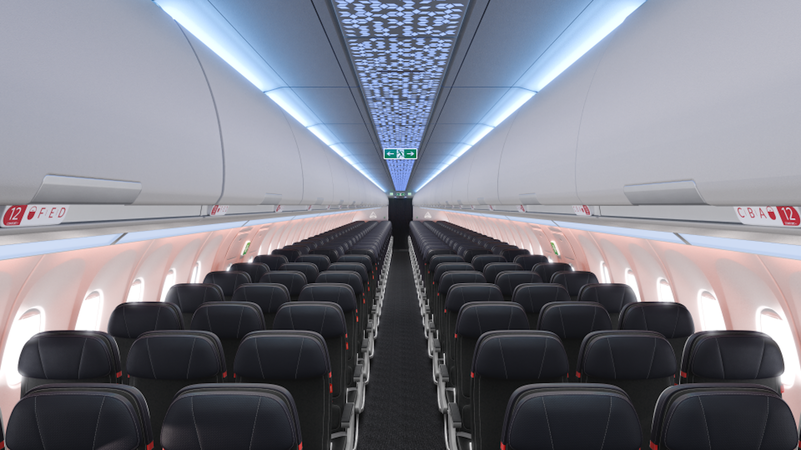 neue Delta Economy Class Kabine an Bord der Airbus A321neo