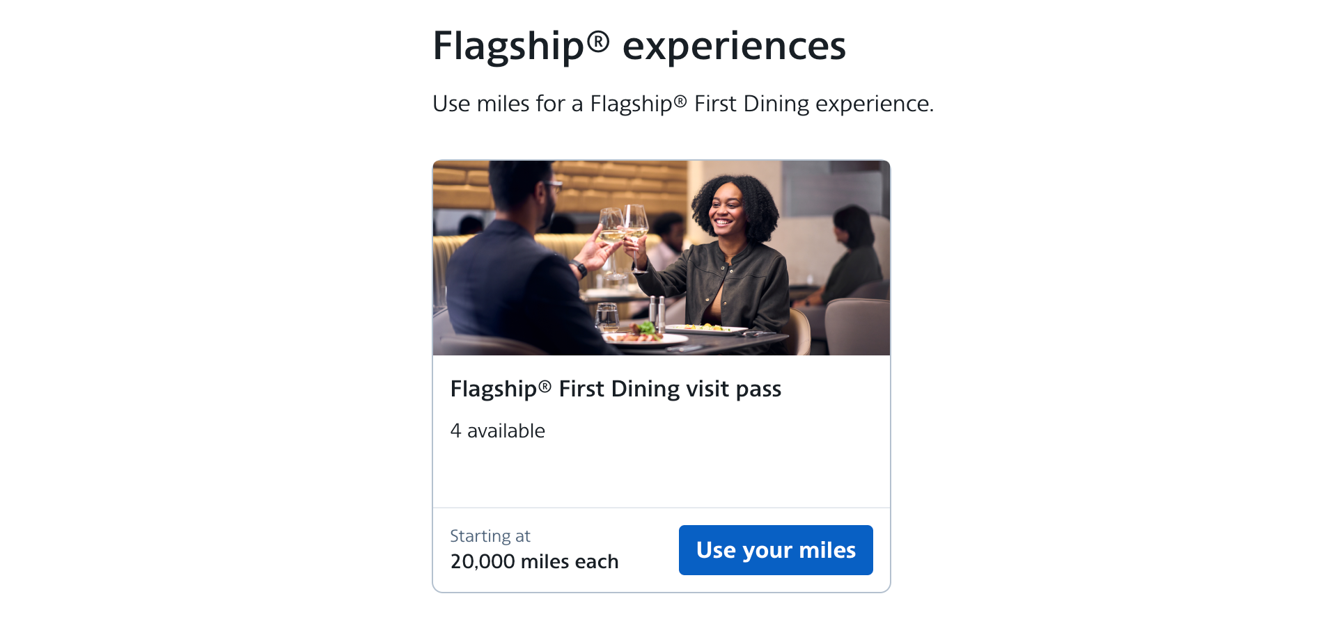 American Airlines AAdvantage Meilen für Flagship First Dining einlösen