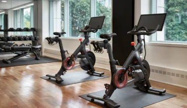 Hyatt Fitnessraum mit Peloton Bike Partnerschaft Washington