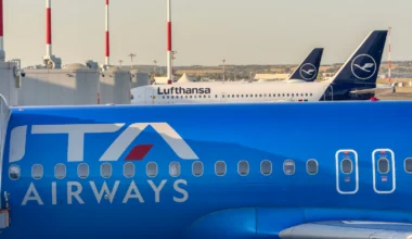 Platane Flugzeug Hobel, Flugzeuge von ITA Airways und Lufthansa