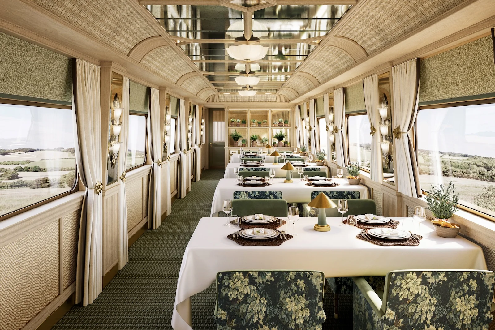 Speisewagen des Belmond Britannic Explorer Zuges