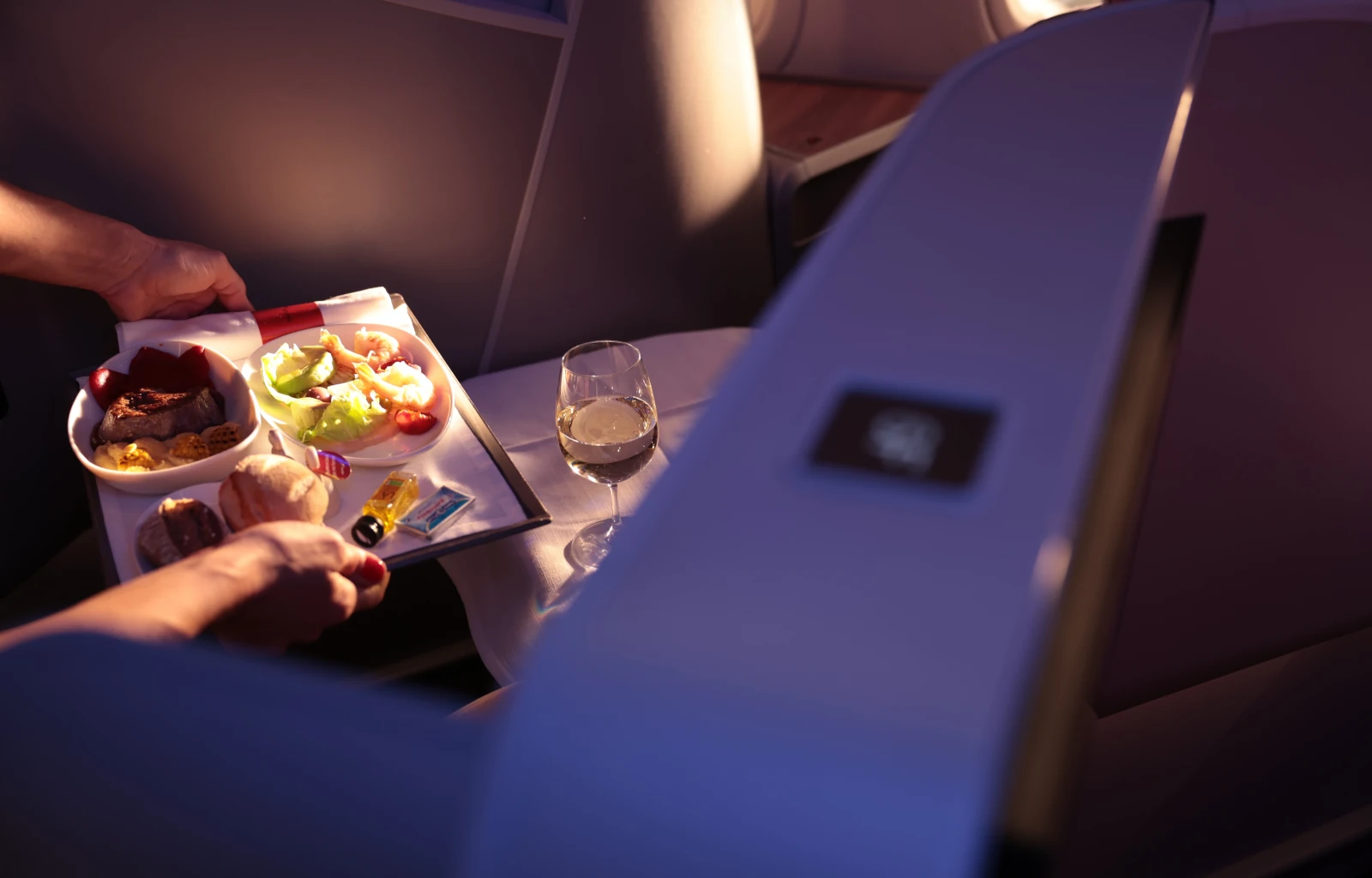 Iberia Business Class Mahlzeit