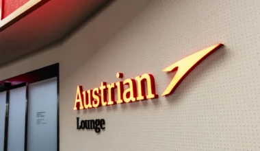 Eingang zur neuen Austrian Lounge G Non-Schengen Wien Flughafen