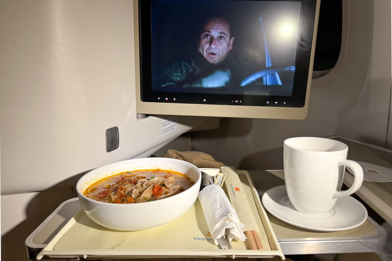 Inflight-Snack Nudelsuppe