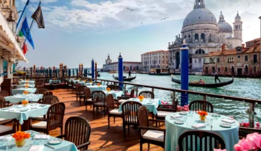 Terrasse des The Gritti Palace in Venedig