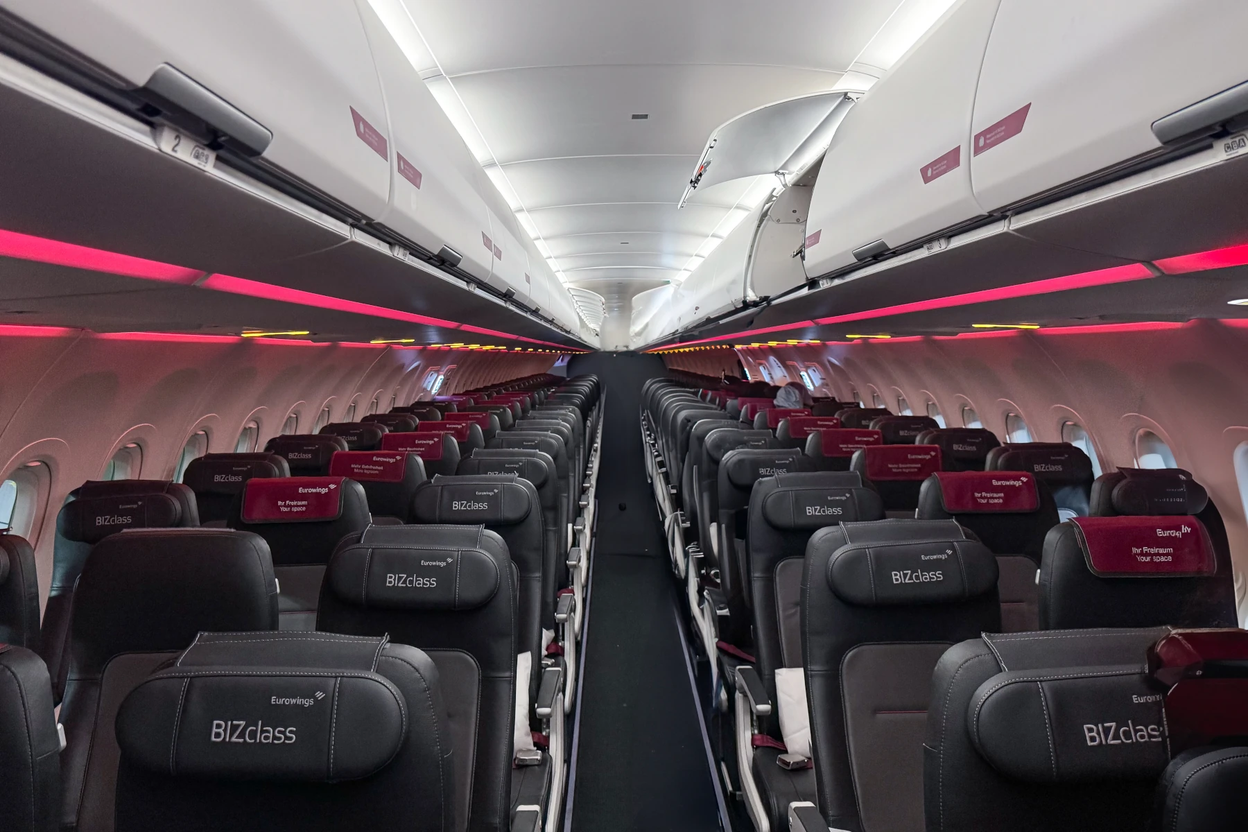 Kabine der Eurowings Airbus A320neo