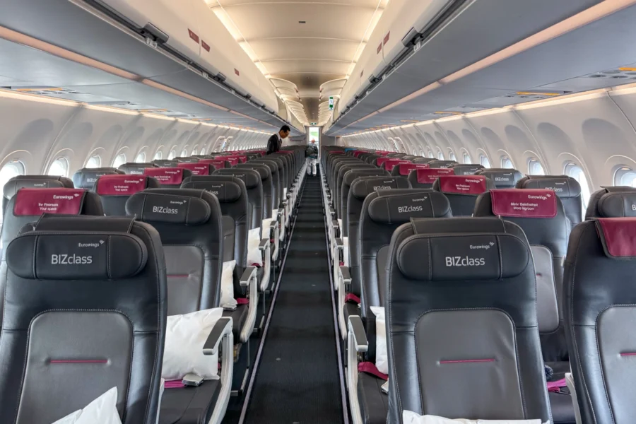 Kabine der Eurowings Airbus A320neo