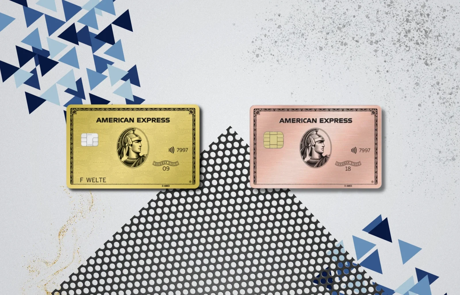 Die American Express Gold Card aus Metall und Rosé Gold aus Metall