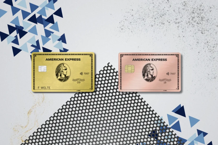 Die American Express Gold Card aus Metall und Rosé Gold aus Metall
