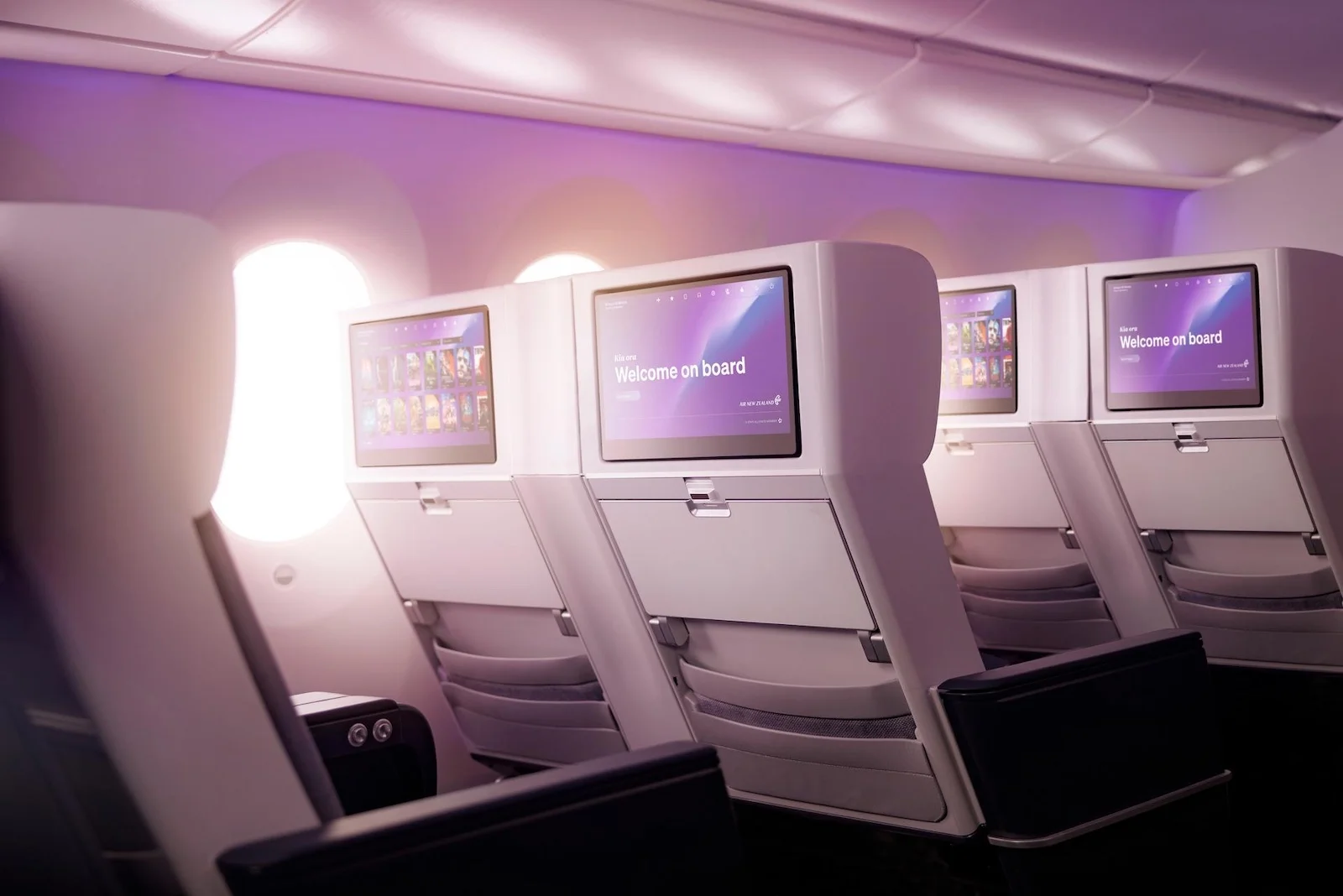 Entertainmentsystem der neuen Premium Economy von Air New Zealand