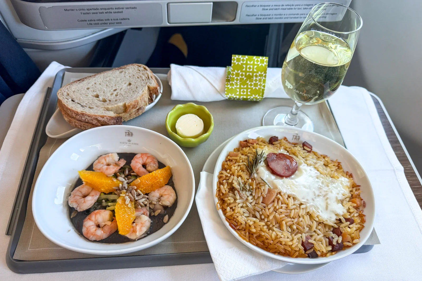 Business Class Menü TAP – Hauptgericht an Bord im Review 
