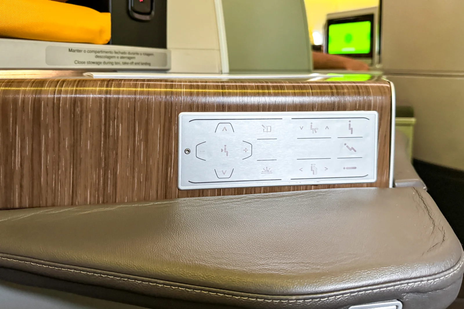 TAP Business Class Steuerung für den Sitz