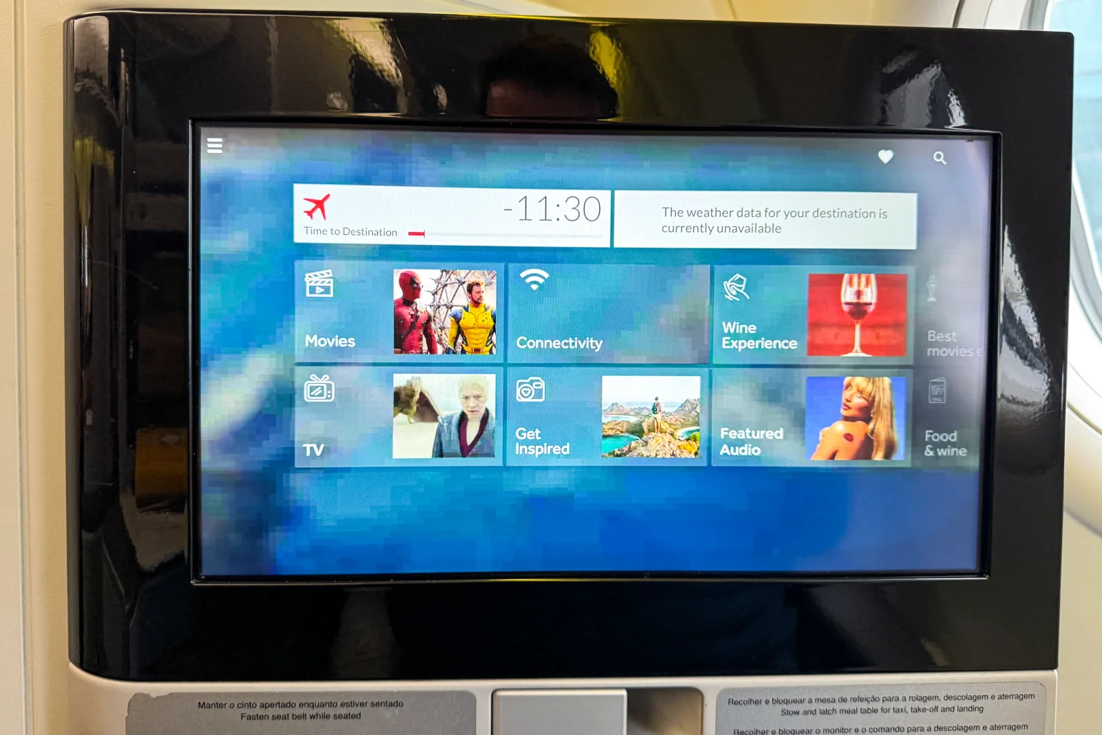 TAP Business Class IFE – Bildschirm & Inhalte im Review 