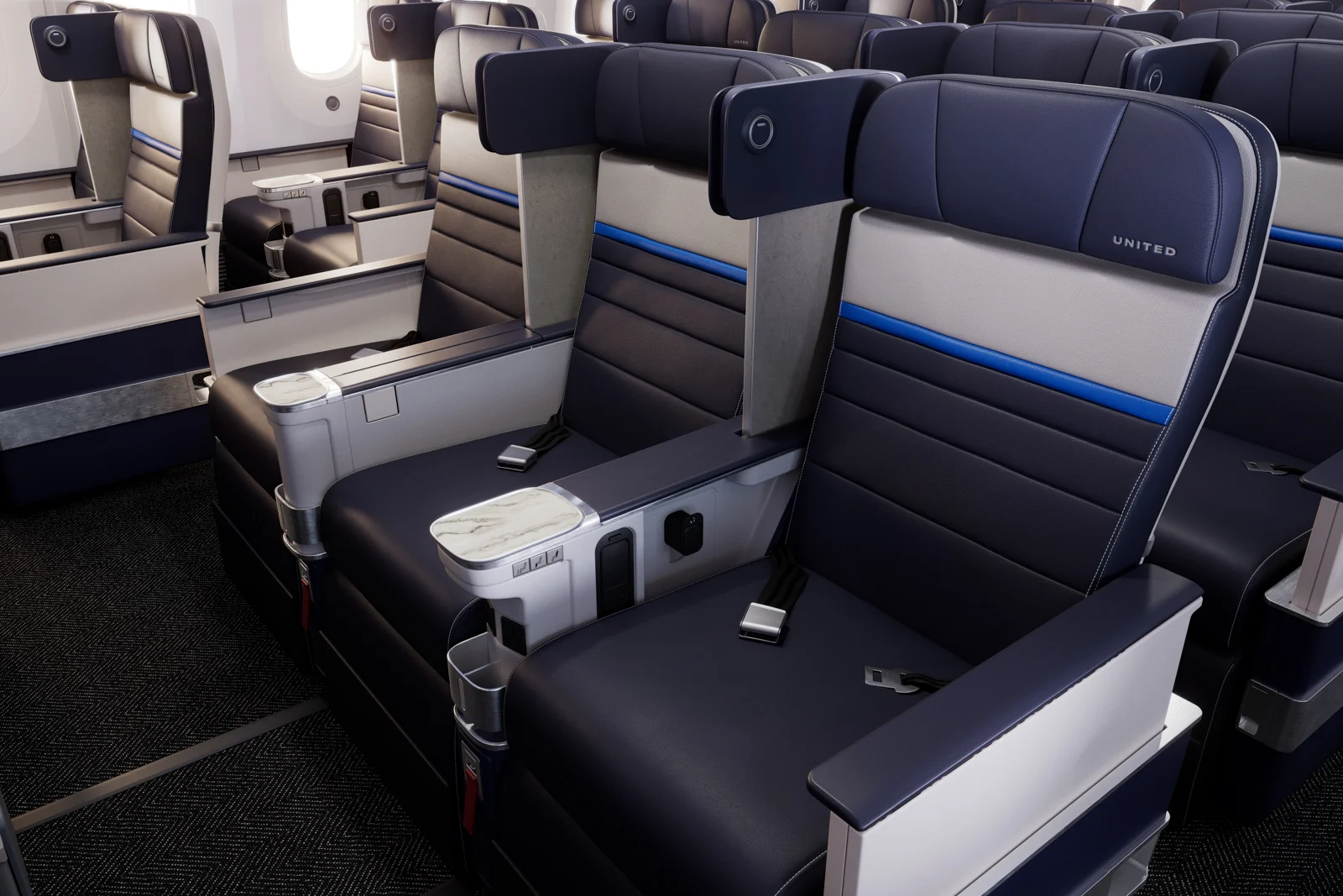 neue United Premium Economy Plus Sitze Boeing 787