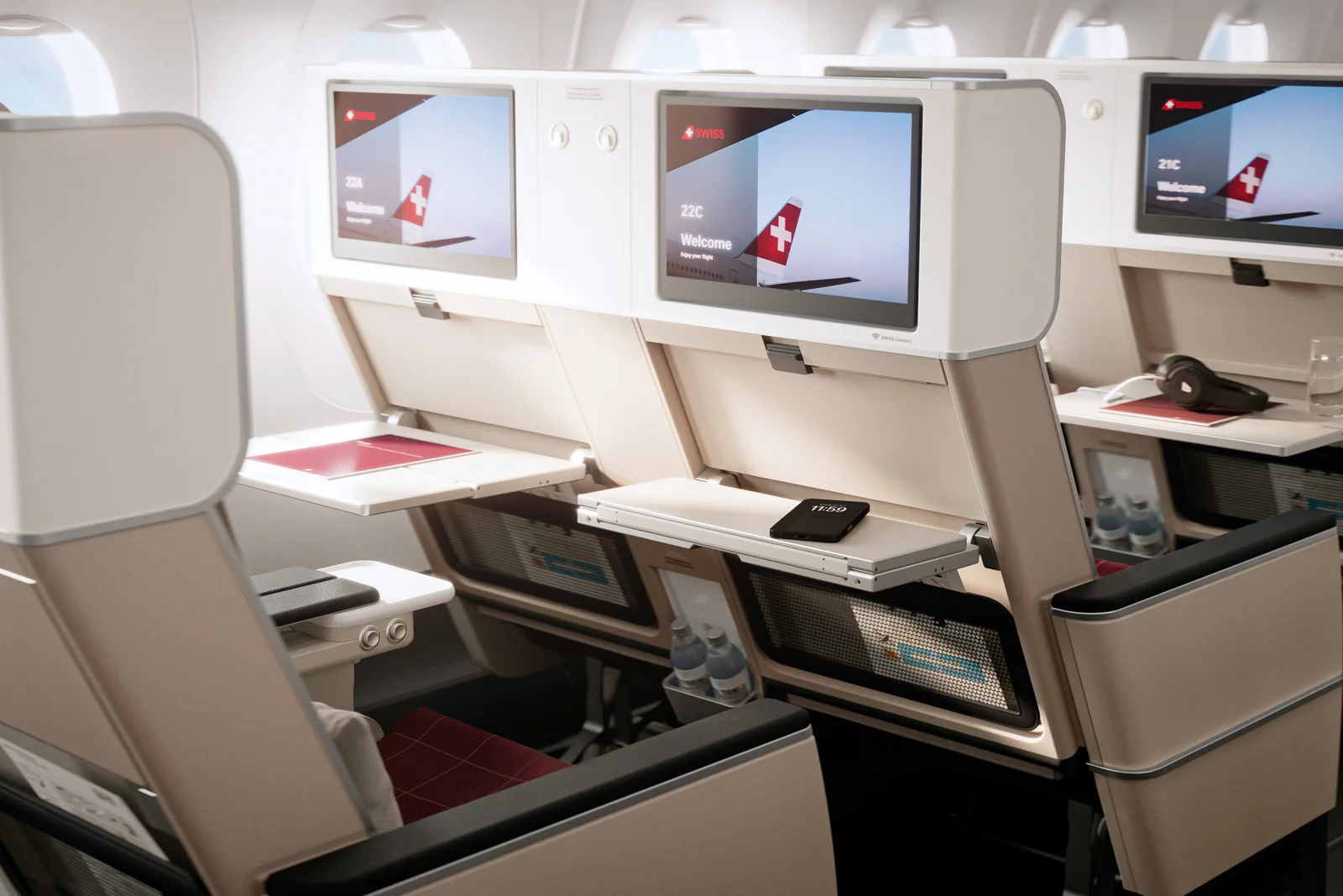 Swiss Senses neue Premium Economy Bildschirm